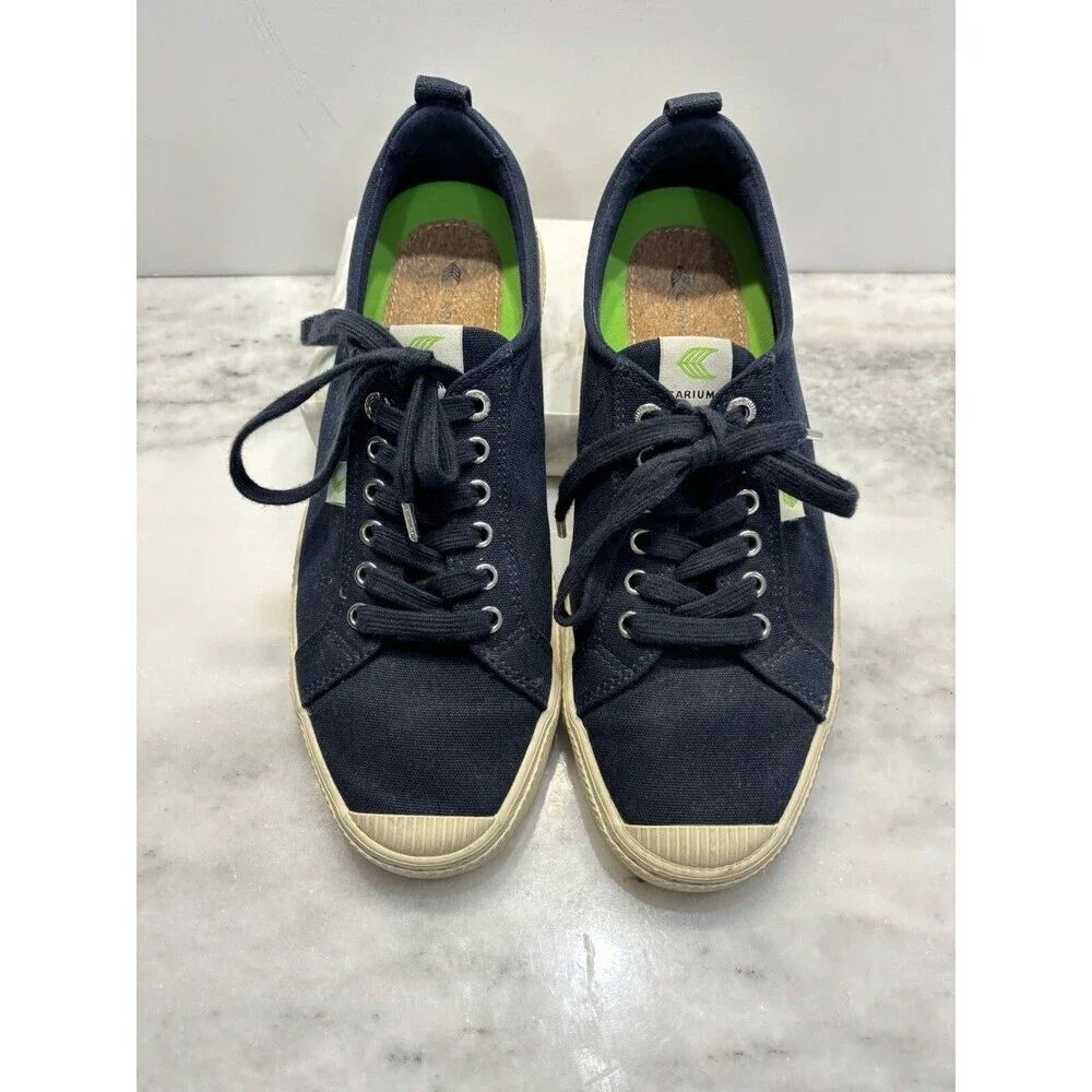 Cariuma Rio Brazil Low Navy Canvas Sneakers Shoe Mens 12 Women’s 13.5 Blue